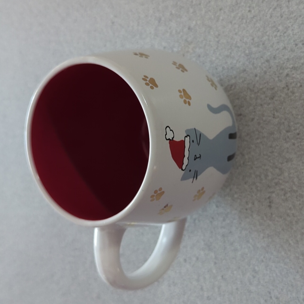 Paw Print Cat Christmas Mug